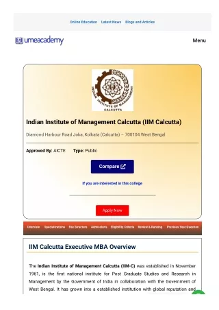 iim kolkata executive mba fees