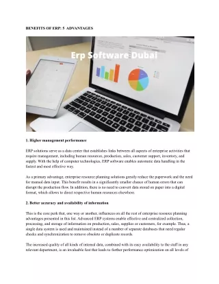 benefits of erp 5 advantages