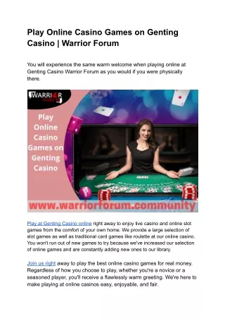 play online casino games on genting casino