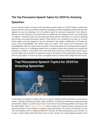 The Top Persuasive Speech Topics for 2020 for Amazing Speeches