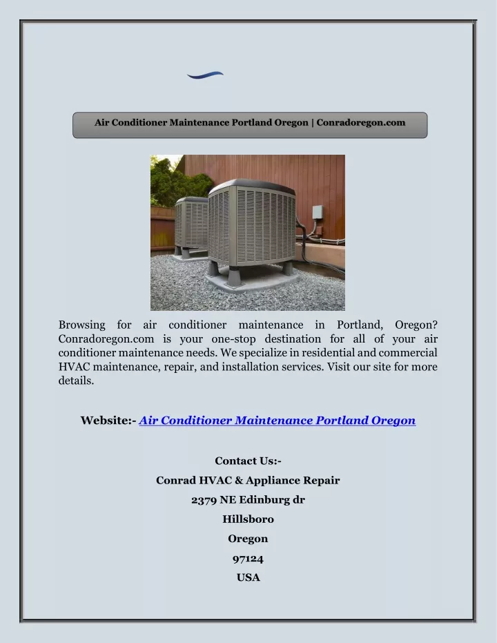 air conditioner maintenance portland oregon