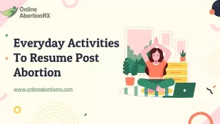 Everyday Activities To Resume Post Abortion