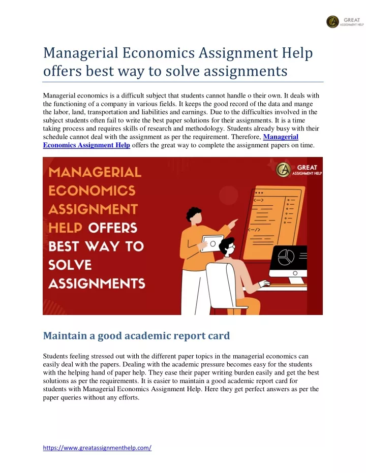 managerial economics assignment help offers best