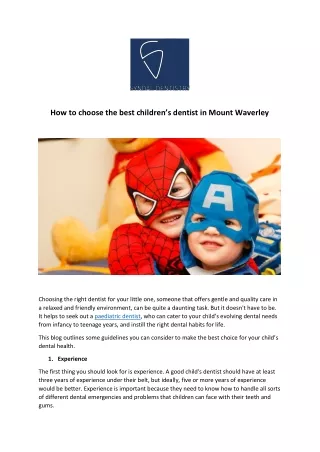 how to choose the best children s dentist