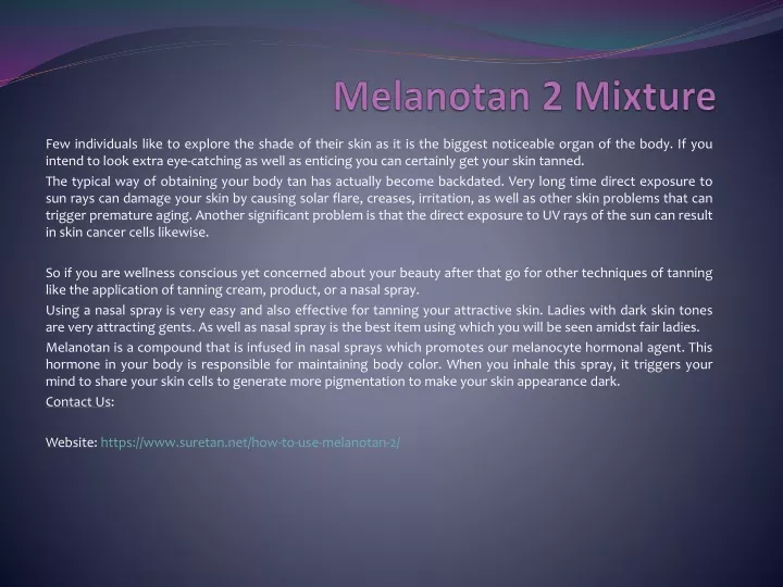 melanotan 2 mixture