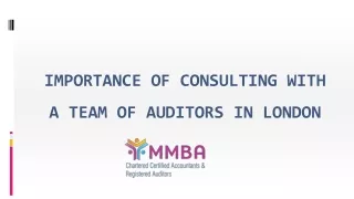 importance of consulting with a team of auditors in london