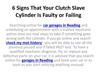 6 signs that your clutch slave cylinder is faulty or failing