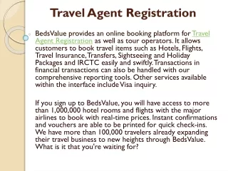 Travel Agent Registration