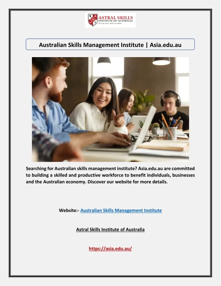 australian skills management institute asia edu au