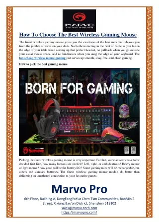 how to choose the best wireless gaming mouse