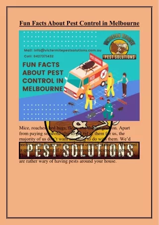 Fun Facts About Pest Control in Melbourne