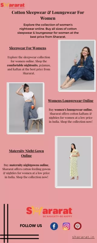 Cotton sleepwear & Loungewear for Women
