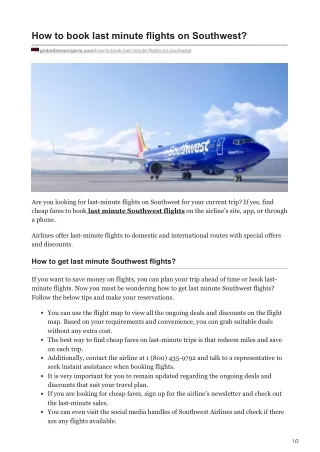 How to book last minute flights on Southwest