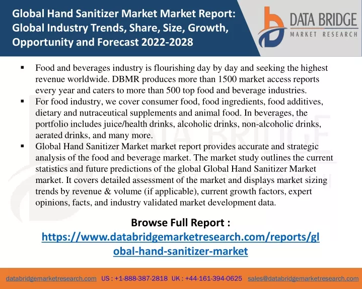 global hand sanitizer market market report global