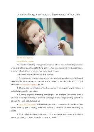 Dental Marketing: How To Attract New Patients To Your Clinic
