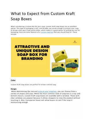 What to Expect from Custom Kraft Soap Boxes