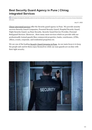 best security guard agency in pune chirag
