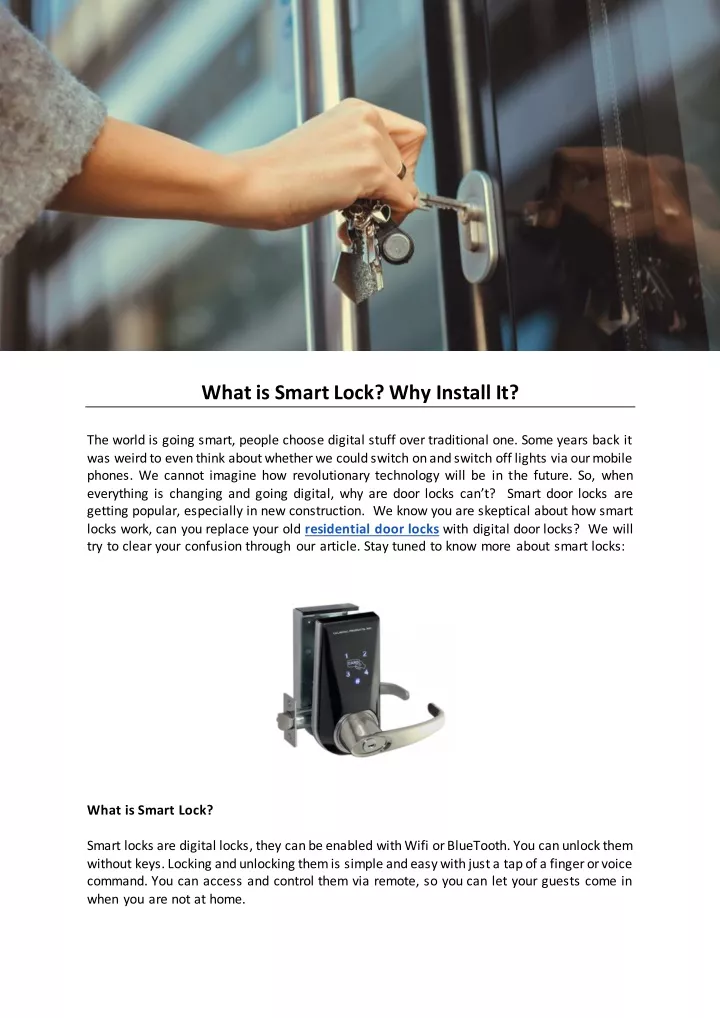 what is smart lock why install it the world