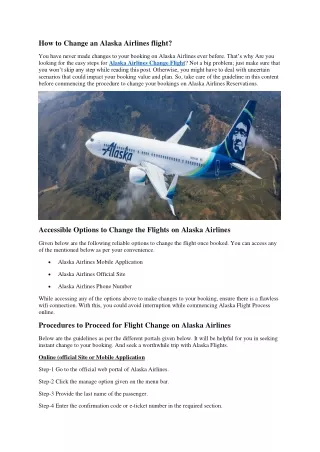 How to Change an Alaska Airlines flight