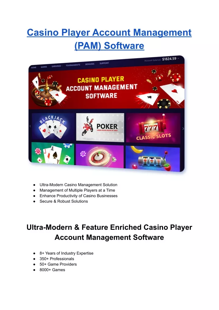 casino player account management pam software