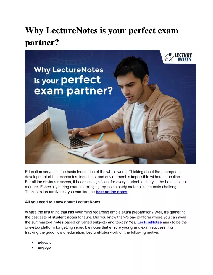 why lecturenotes is your perfect exam partner