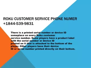 roku customer service phone numer 1844 539 9831