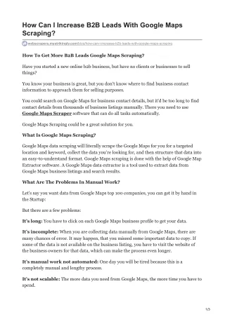 how can i increase b2b leads with google maps