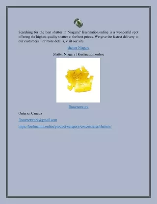 Shatter Niagara | Kushnation.online