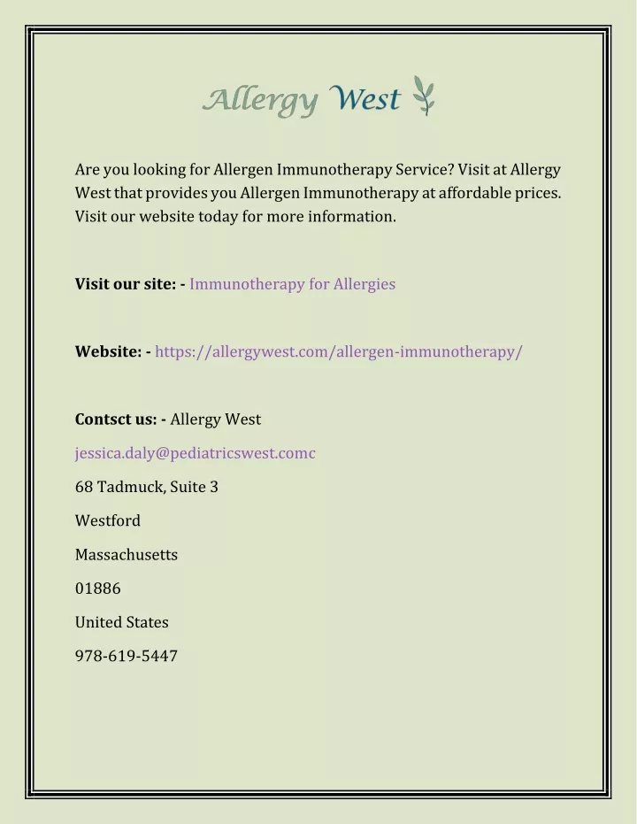 are you looking for allergen immunotherapy