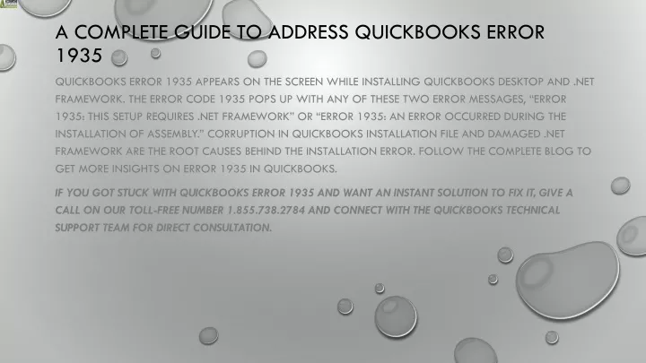 a complete guide to address quickbooks error 1935