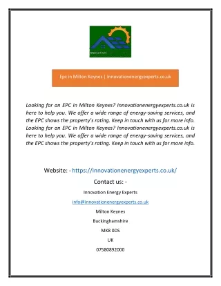 epc in milton keynes innovationenergyexperts co uk