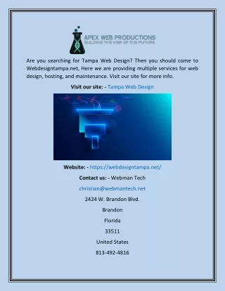 are you searching for tampa web design then