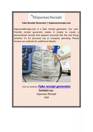 Fake Receipt Generator | Expensesreceipt.com