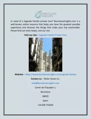 in need of a sagrada familia private tour