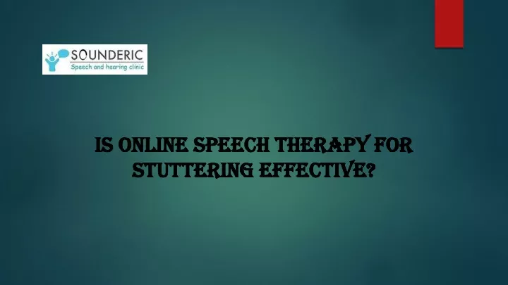 is online speech therapy for stuttering effective
