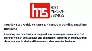step by step guide to start finance a vending machine business