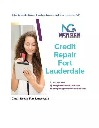 what is credit repair fort lauderdale