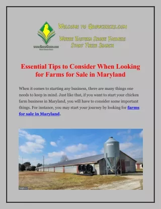 Essential Tips to Consider When Looking for Farms for Sale in Maryland