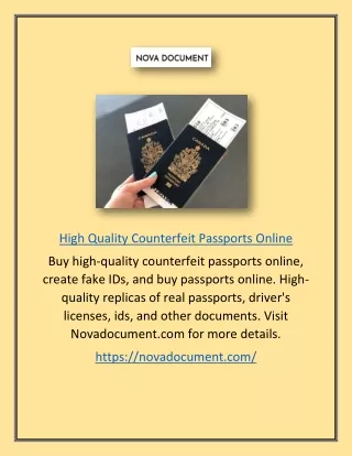 High Quality Counterfeit Passports Online | Novadocument.com