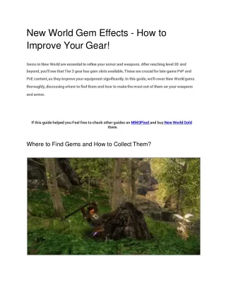 New World Gem Effects - How to Improve Your Gear