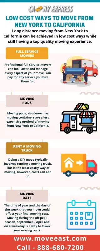 low cost ways to move from new york to california