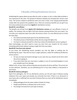 3 benefits of hiring disinfection services