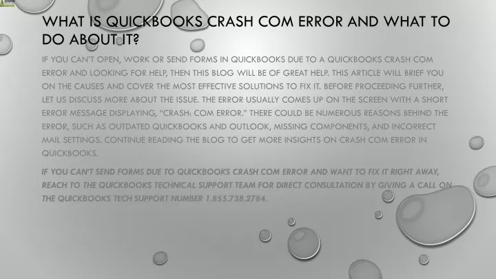 what is quickbooks crash com error and what to do about it