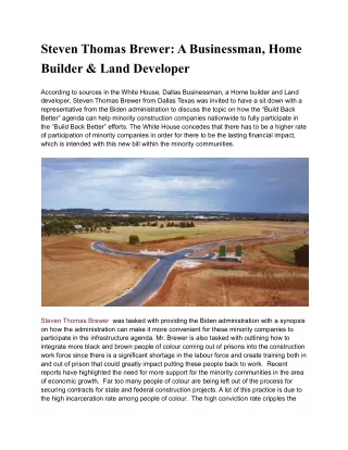 steven thomas brewer a businessman home builder