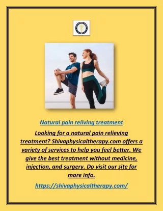 Natural Pain Reliving Treatment | Shivaphysicaltherapy.com