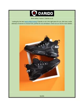 Work Safety Trainers | Qarido.co.uk