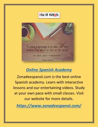 Online Spanish Academy | Zonadeespanol.com