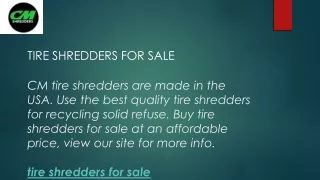 tire shredders for sale