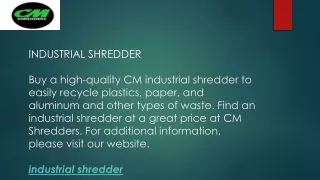 industrial shredder