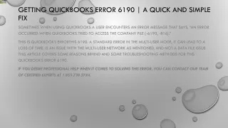 getting quickbooks error 6190 a quick and simple fix